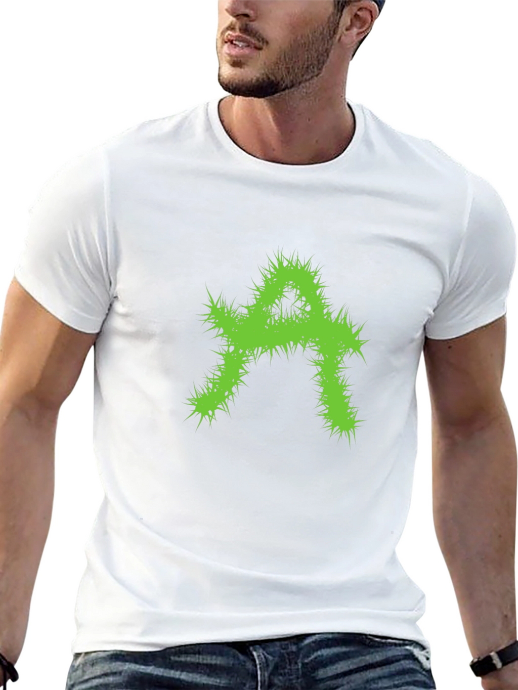 Edgy Green A Graphic Black T-Shirt