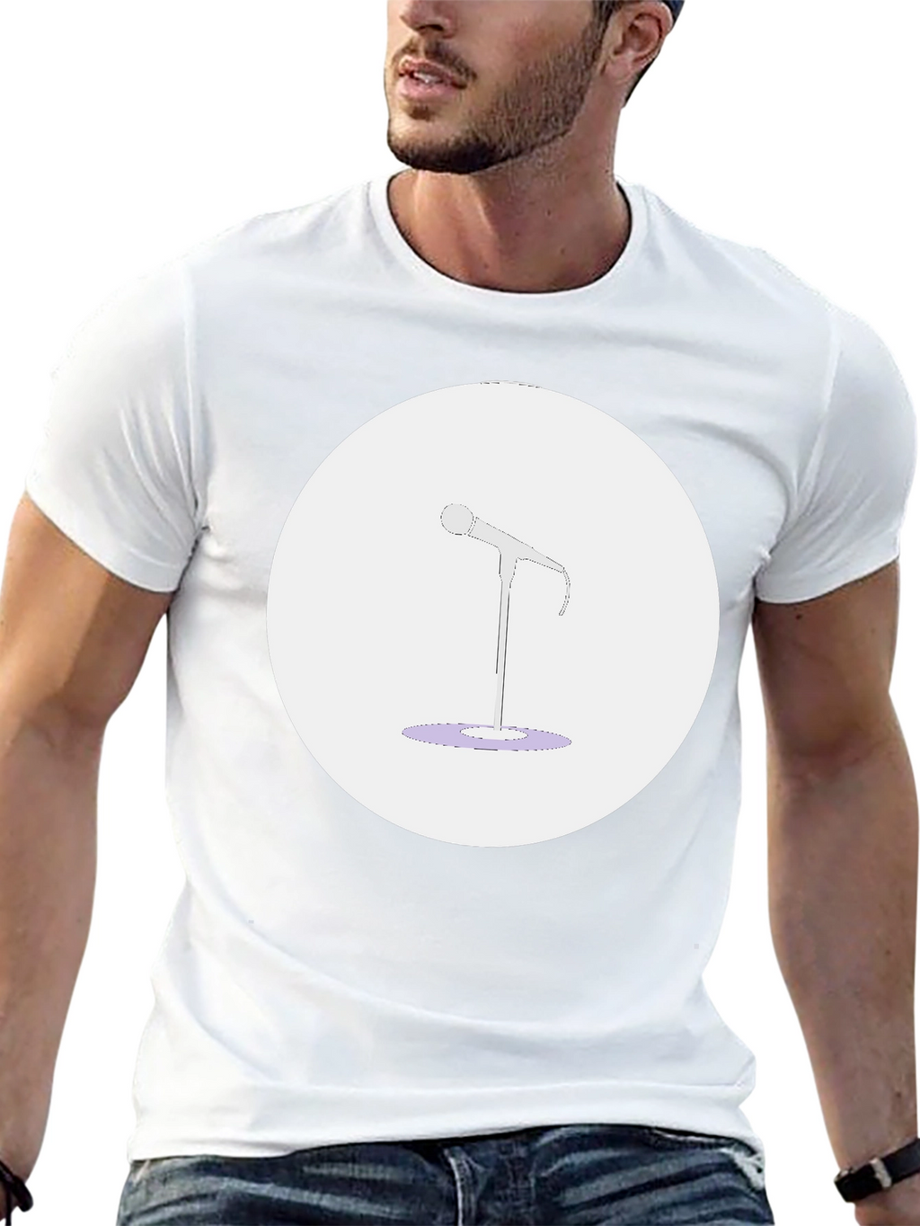 Microphone Graphic Tee - Music Lovers T-Shirt