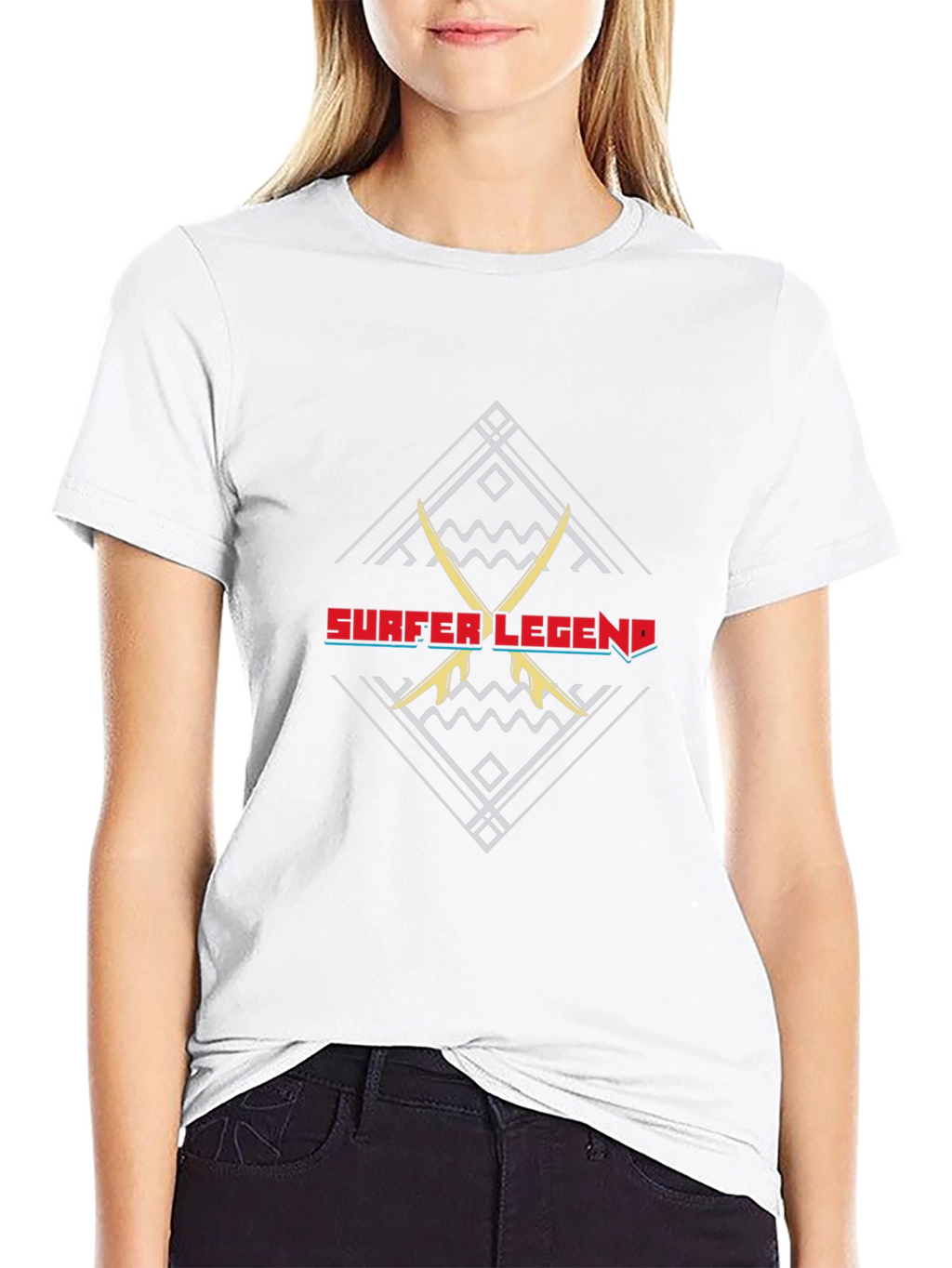 Surfer Legend Graphic Tee - Black Cotton T-Shirt