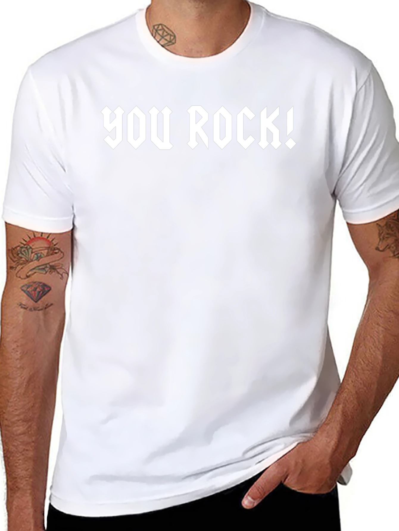 You Rock! Graphic Tee - Black Casual T-Shirt