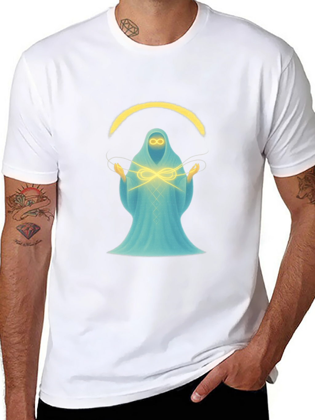 Mystic Spirit Graphic Tee - Black Cotton Blend