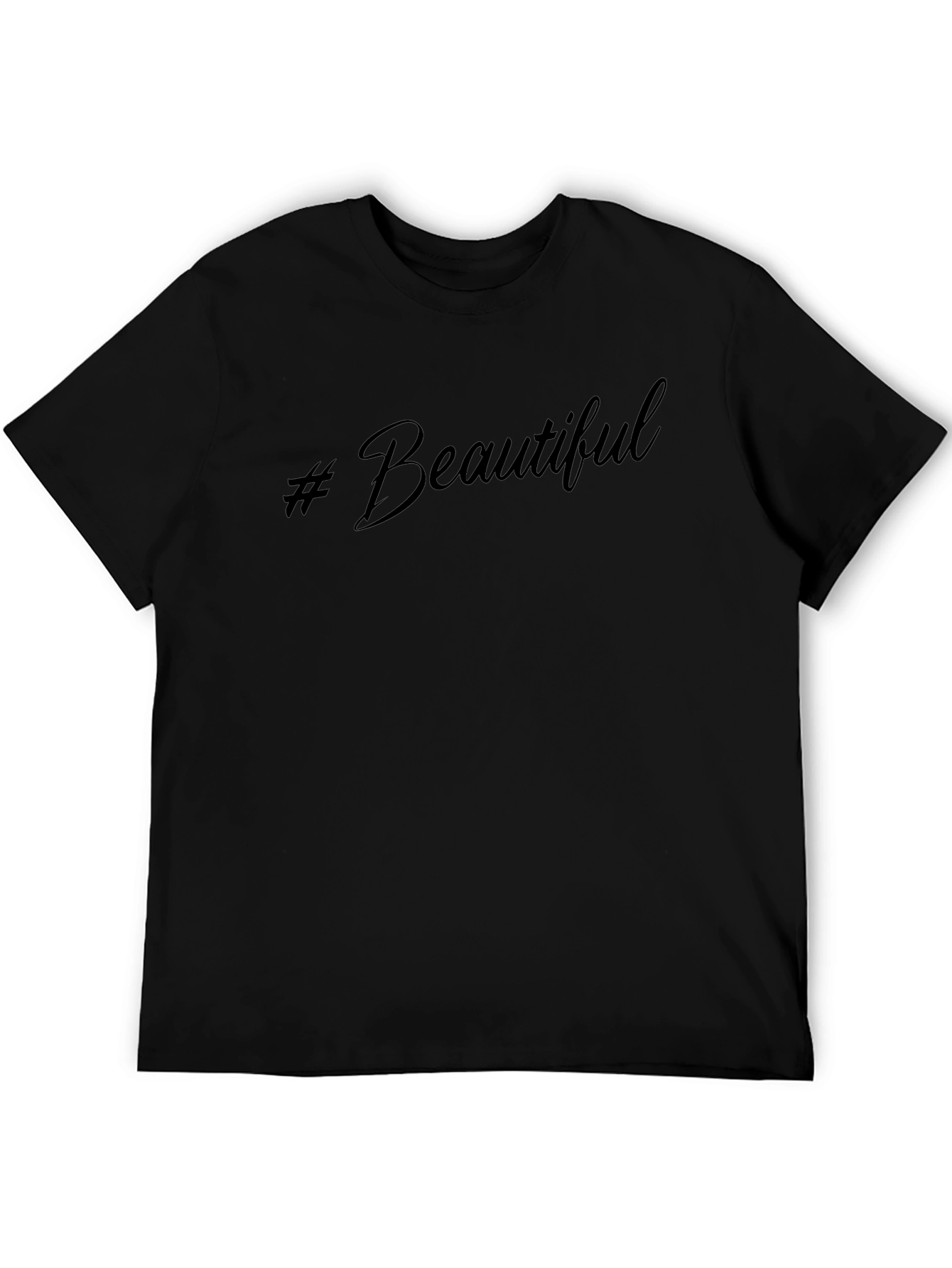 #Beautiful Black Graphic Tee - Stylish Casual Comfort