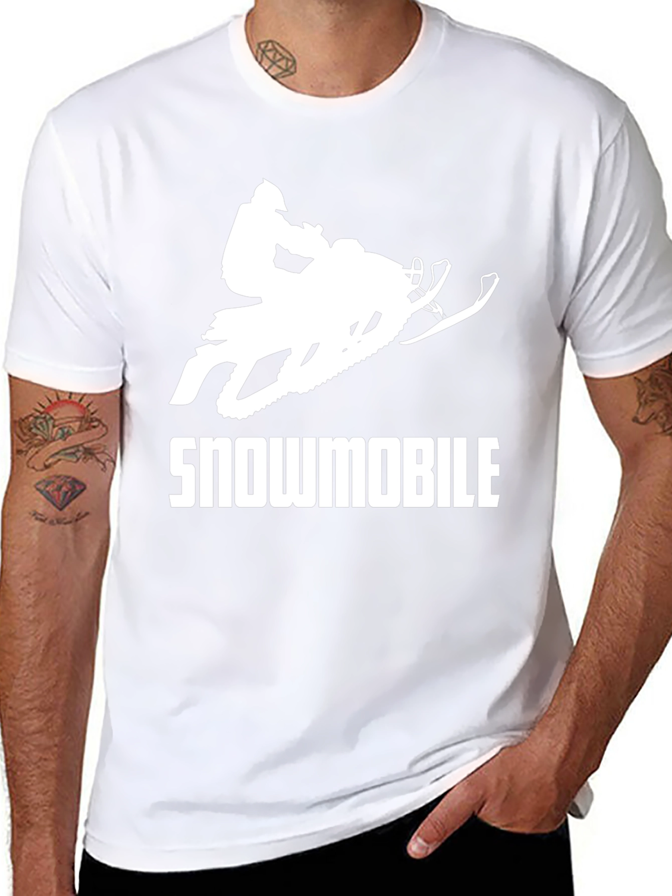Snowmobile Black Graphic T-Shirt