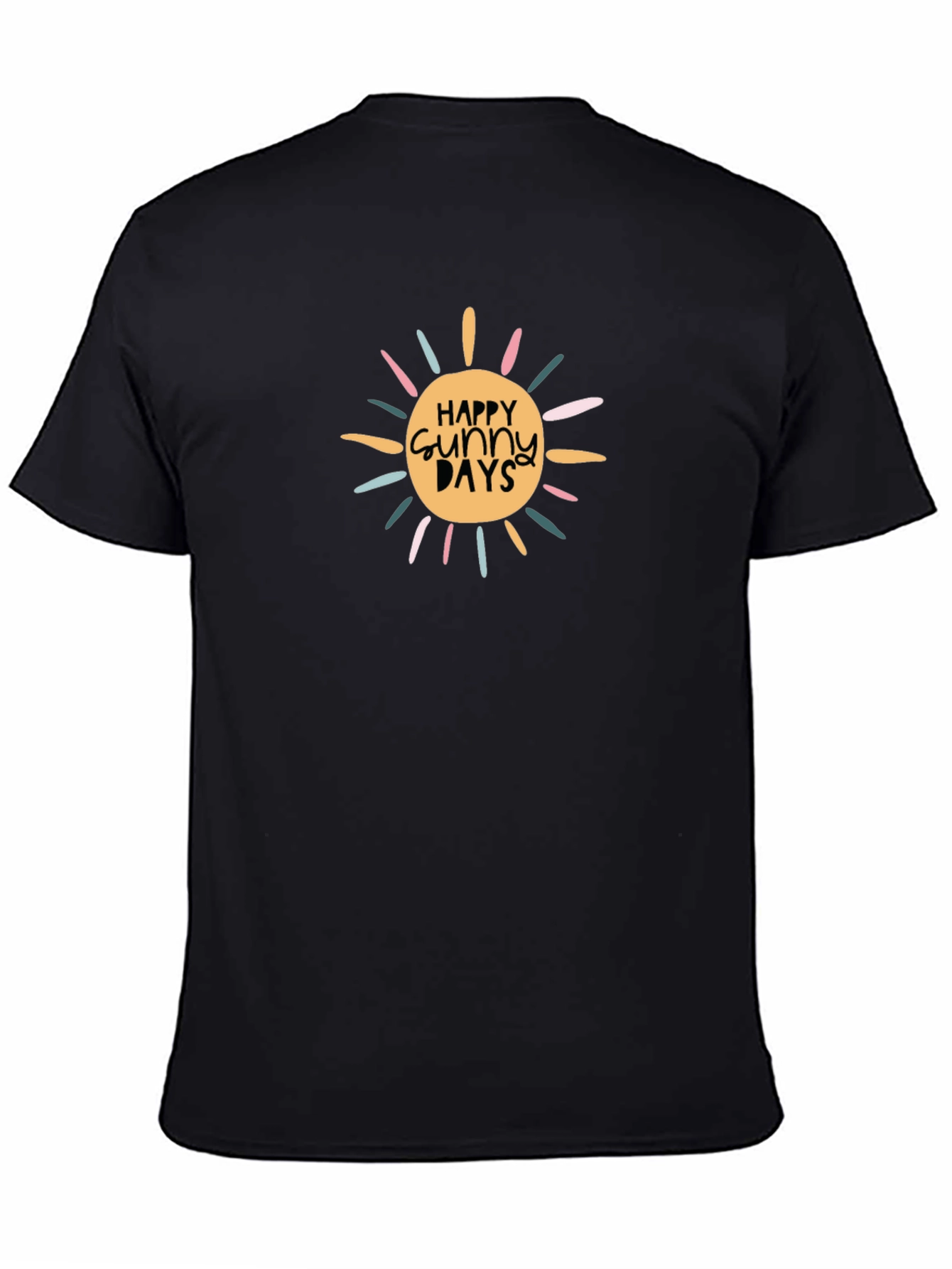 Happy Sunny Days Graphic T-Shirt - Black Cotton Tee