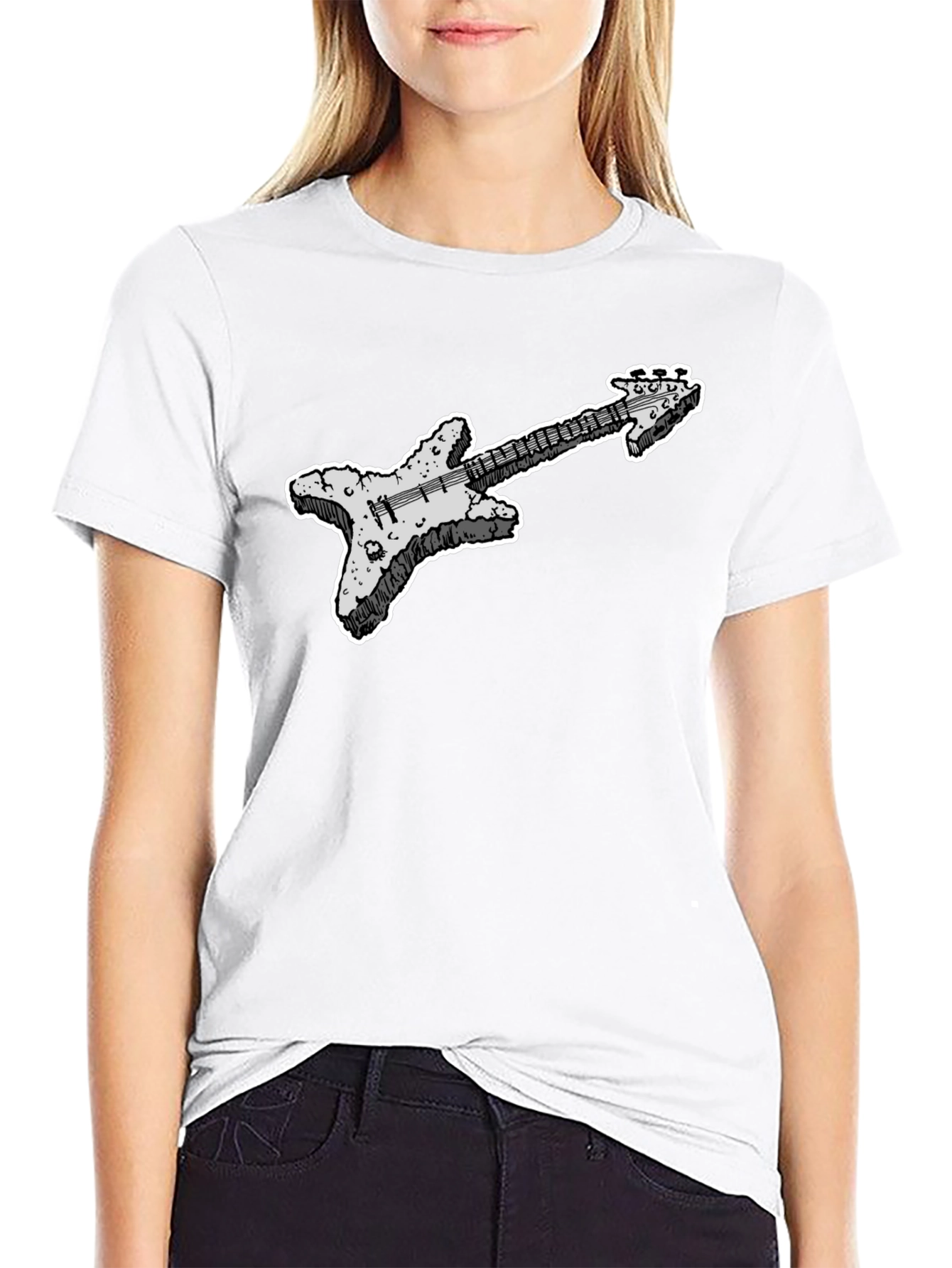 Cool Guitar Graphic Black T-Shirt