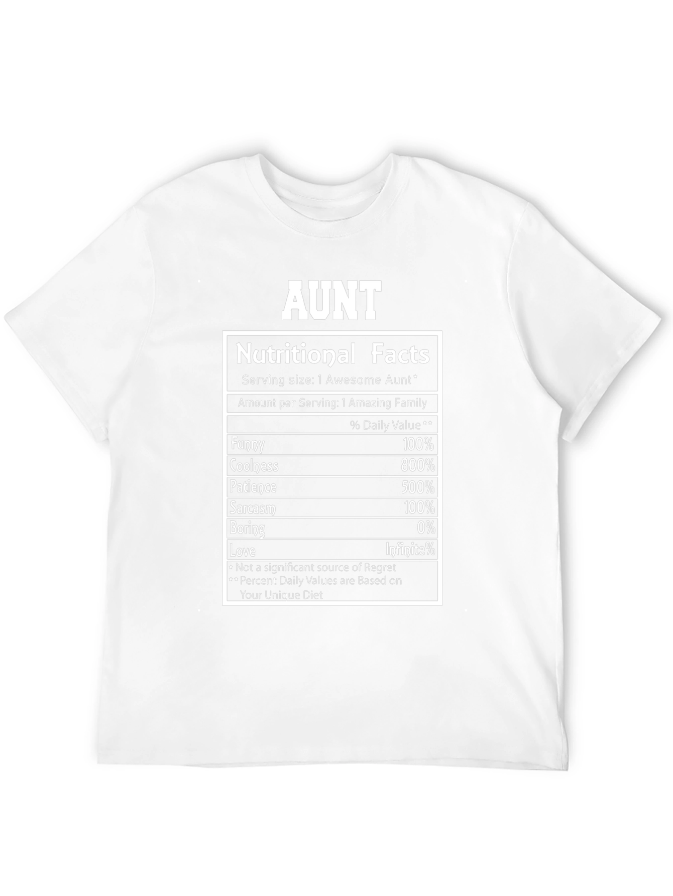 Aunt Nutritional Facts Graphic Novelty T-Shirt