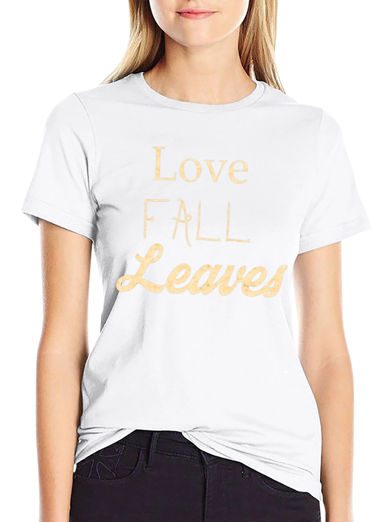Love Fall Leaves Graphic Tee - Black T-Shirt