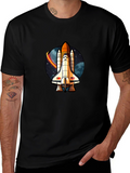 Space Shuttle Graphic T-Shirt - Classic Black Cotton Tee