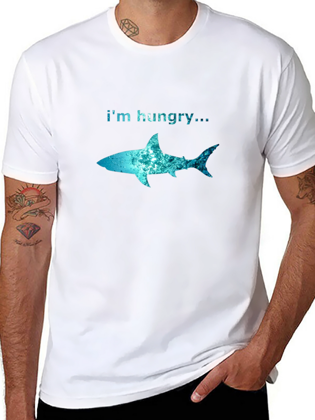 Im Hungry Shark Graphic T-Shirt - Black Cotton Tee