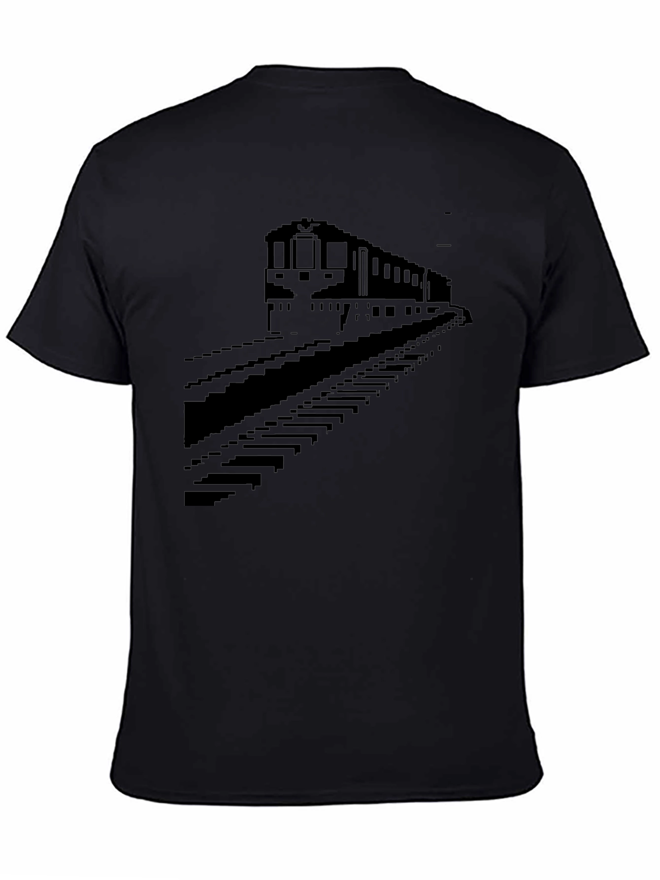 Pixel Train Graphic Tee - Classic Black T-Shirt