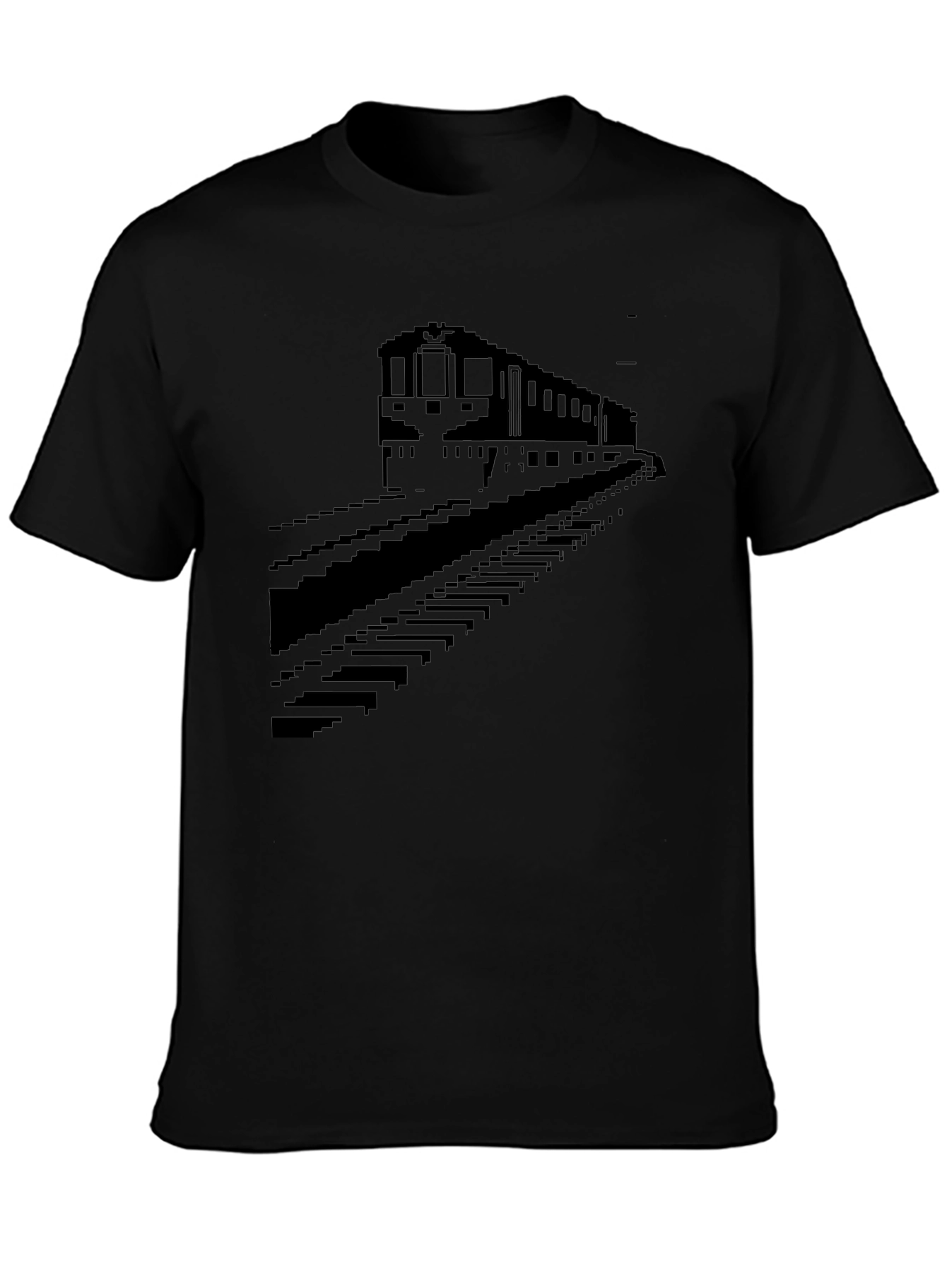 Pixel Train Graphic Tee - Classic Black T-Shirt
