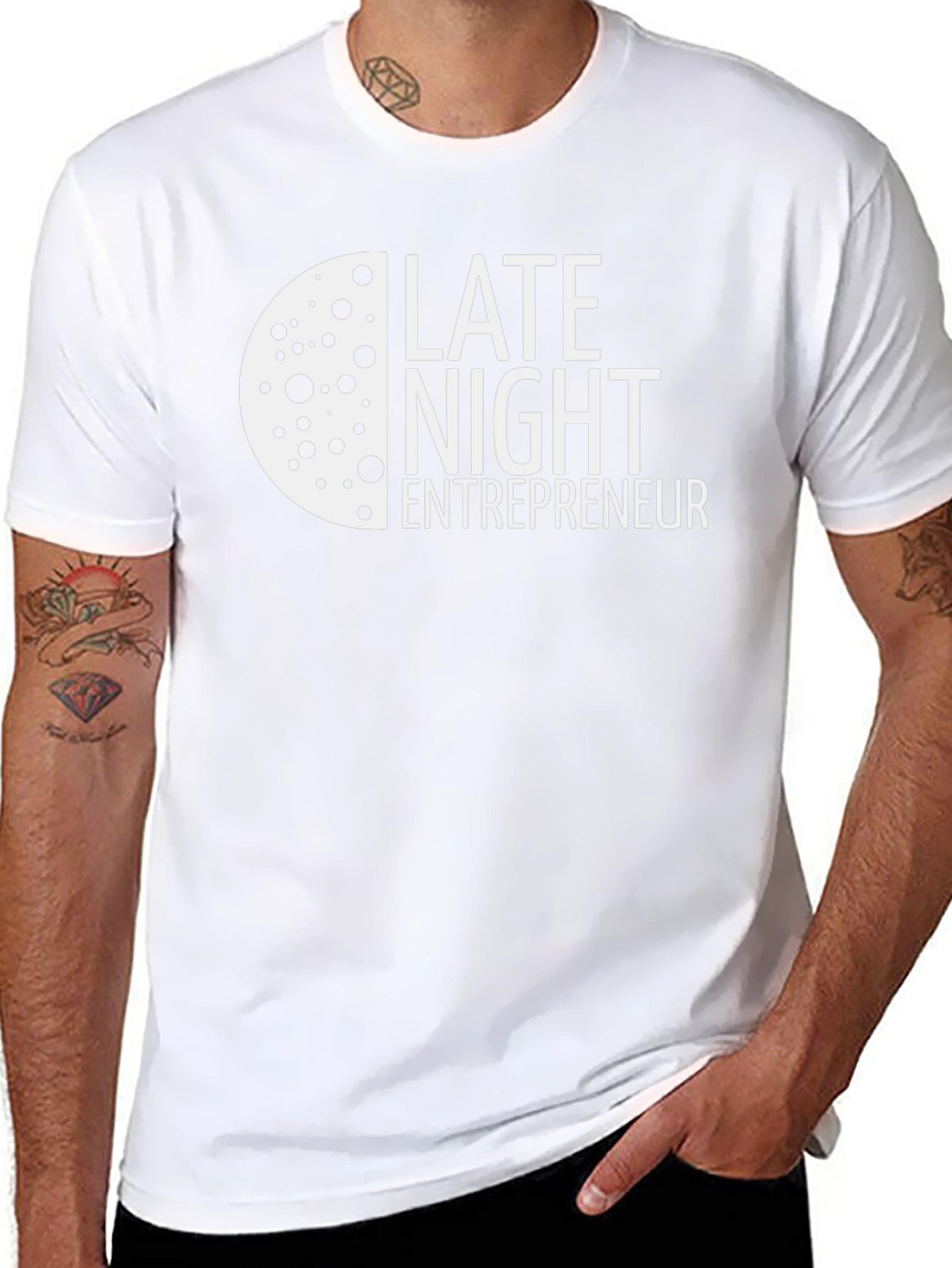 Late Night Entrepreneur T-Shirt - Black Crew Neck
