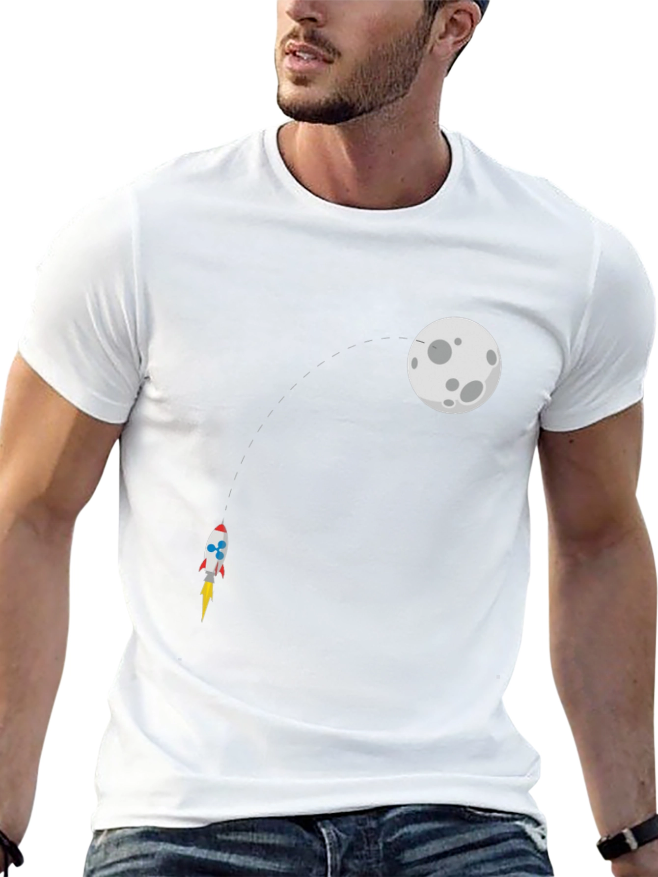 Rocket to the Moon Black T-Shirt