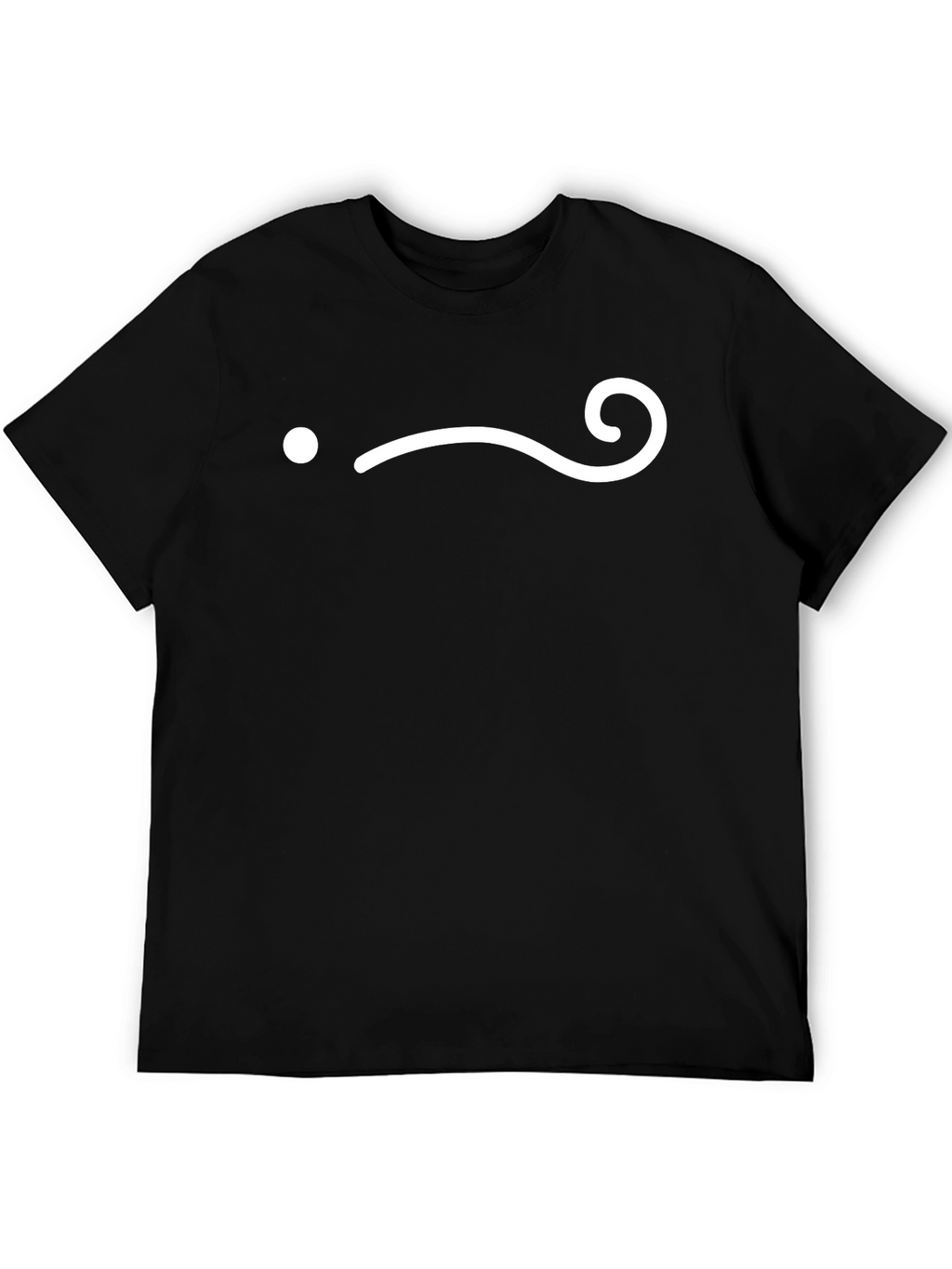 Whimsical Dot Curl Graphic Tee - Soft Black Cotton