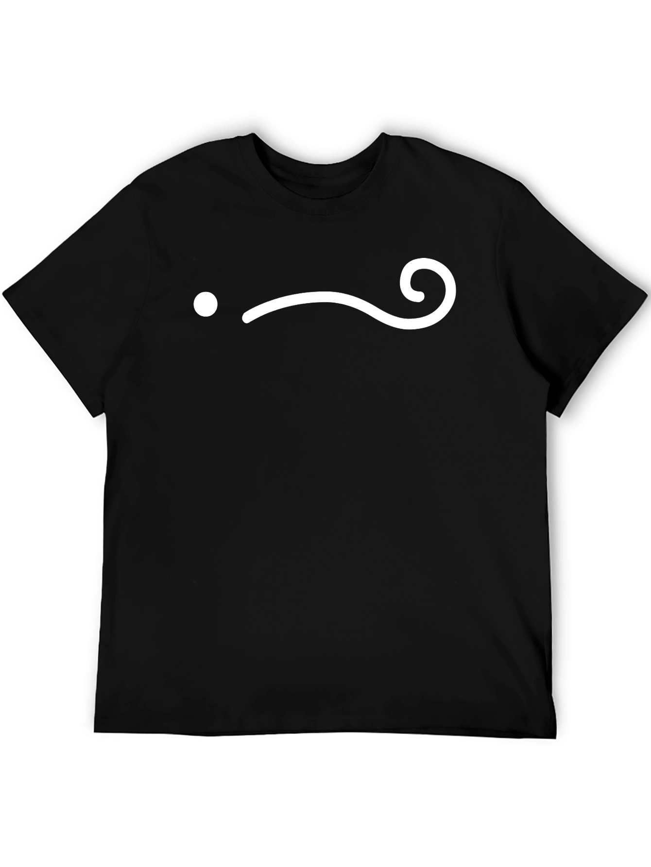Whimsical Dot Curl Graphic Tee - Soft Black Cotton