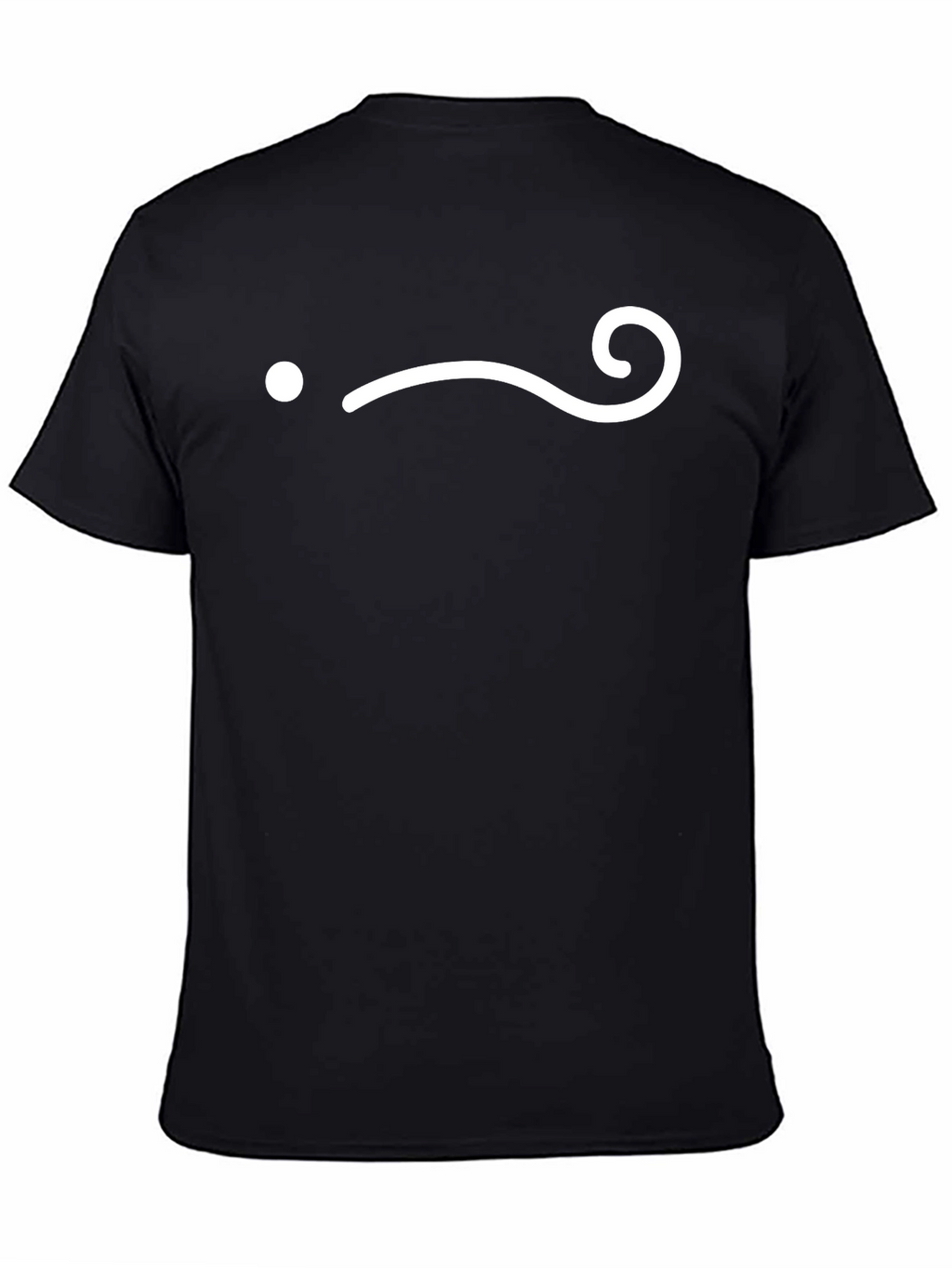 Whimsical Dot Curl Graphic Tee - Soft Black Cotton