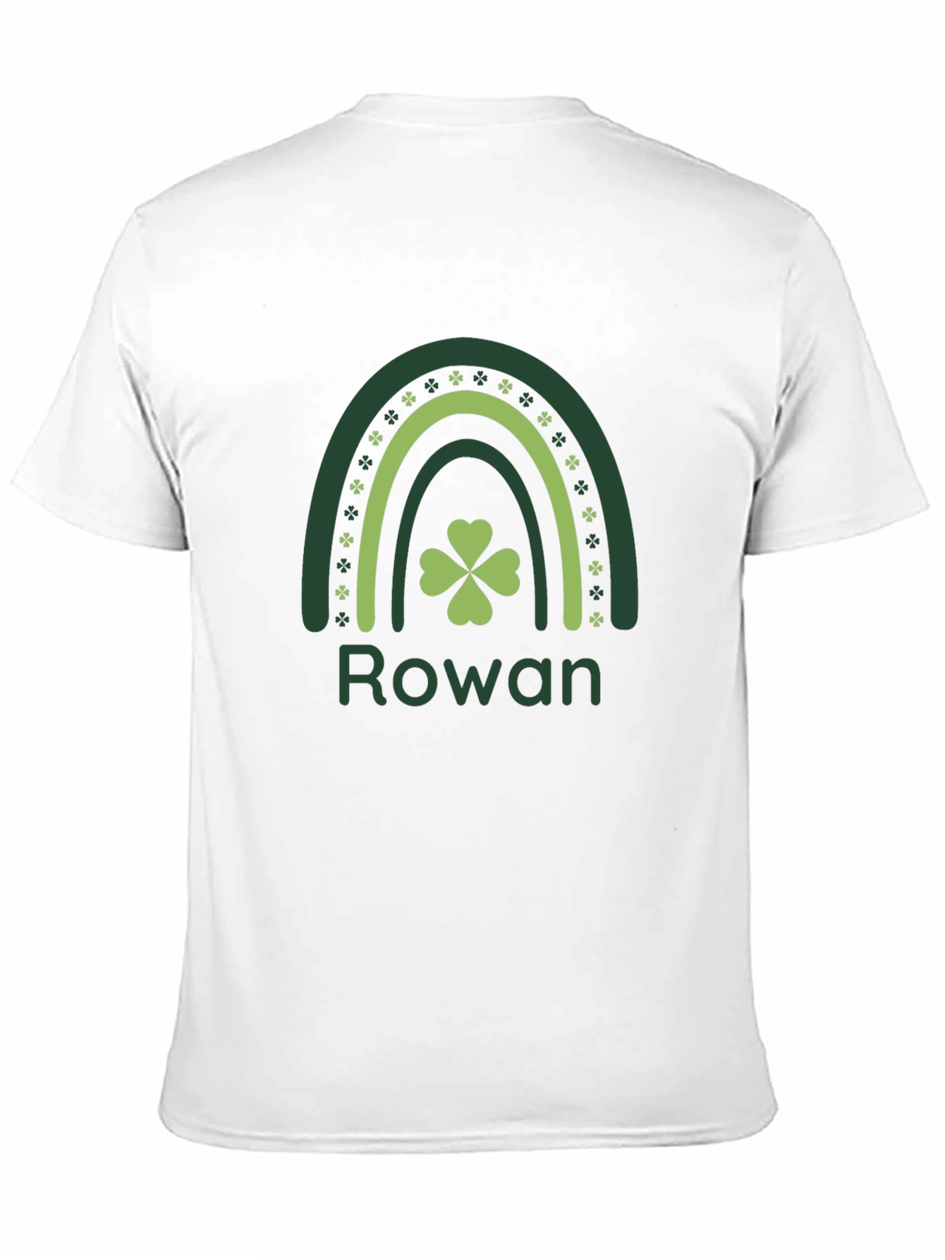 Rowan St. Patricks Day Shamrock Rainbow Black T-Shirt