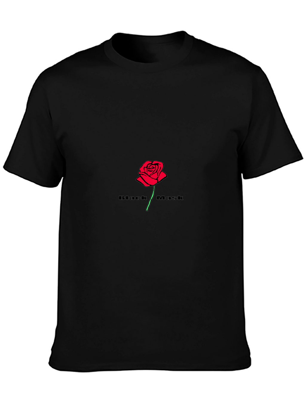 Black Mask Rose Graphic T-Shirt