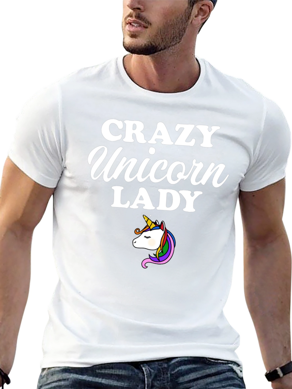 Crazy Unicorn Lady Black T-Shirt